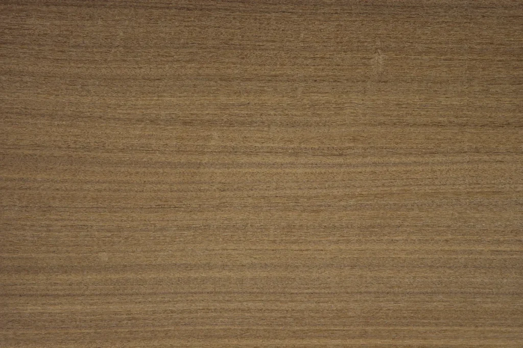 Afrormosia veneer sheet quarter cut showing a straight and uniform grain