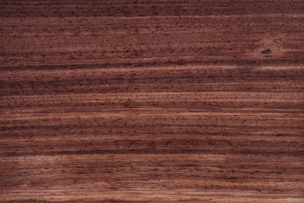 Etimoe wood veneer quarter cut with straight grain and even texture