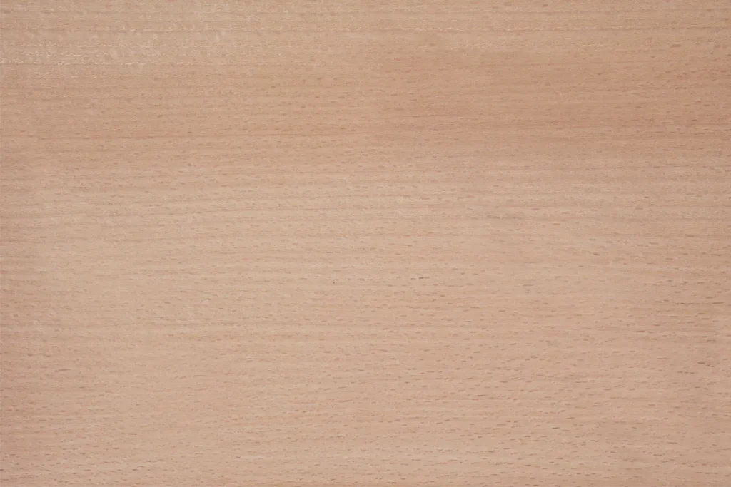 Steamed beech wood veneer quarter cut with fine grain and even texture