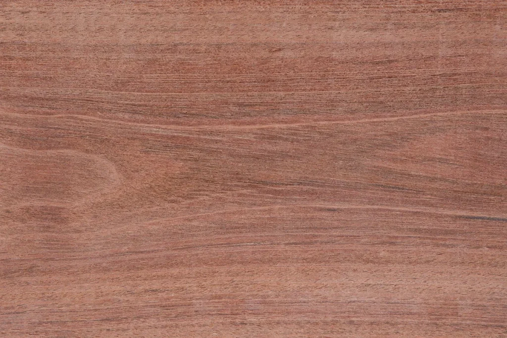 Jatoba wood veneer flat cut with natural movement and subtle tonal variation