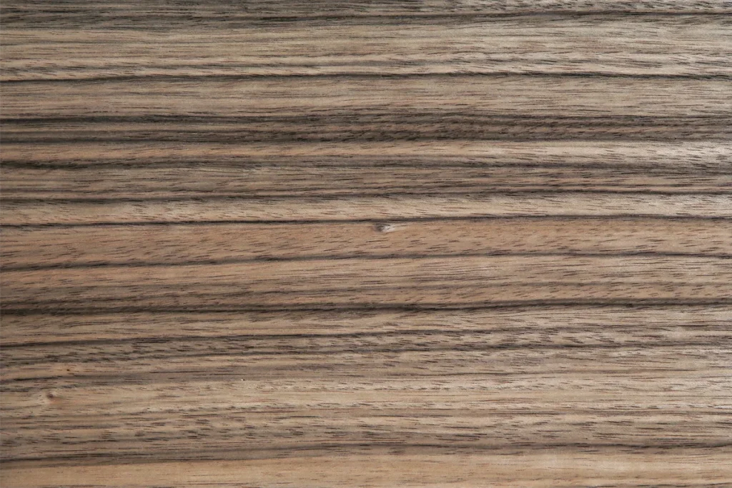 Quarter cut paldao veneer with alternating dark and light stripes, bold graphic appearance