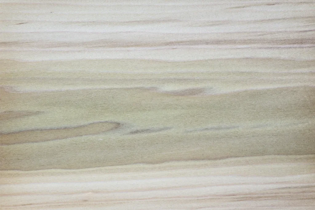 Natural poplar veneer flat cut with soft cathedral grain and pronounced natural color variation
