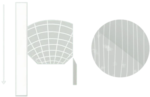 Diagram illustrating the quarter slicing method used to cut veneer from a log