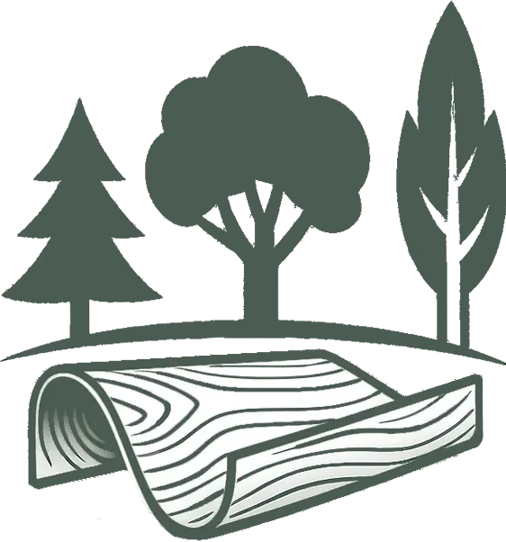 Illustration showing plain sliced veneer suitable for most wood species